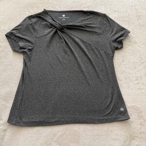 StretchTheRules‎ Women's Gray Twist Front Short Sleeve Athletic Top Size S